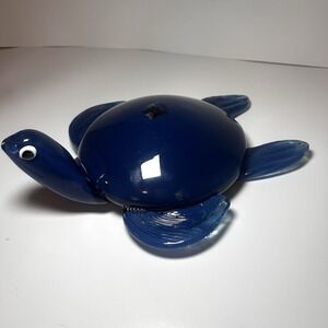 Handmade Blue Glass Sea Turtle By HQT Glass Figurine Murano Style